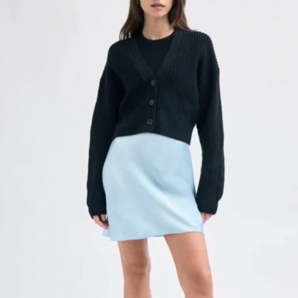 Aritzia Babaton Slip Mini Skirt Light Blue - Picture 1 of 5